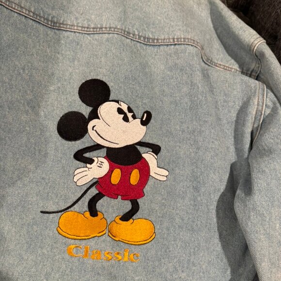 Vintage 90s Disney Mickey Mouse Denim Trucker Jacket Men’s S (Fits M) Almost New - Picture 3 of 10